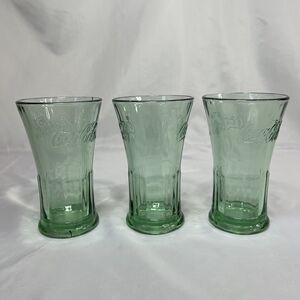Vintage Coca Cola Green Flared Thick Glass Tumbler 16oz Libbey Coke Float